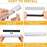 Jinlaili 2 Pack Wireless Under Cabinet Lights 10 LED Motion Sensor view 4