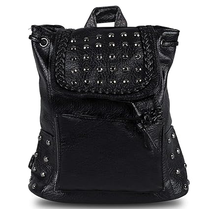 Zureni Fashionable PU Leather Luxury Designer Women Backpack Ladies Teenager Casual Shoulder Bag Large Capacity Rucksack for School, College, Office, Hiking and Travelling