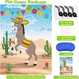 PLULON Pin the Tail on the Donkey Game Poster with Tail Stickers Birthday Party view 3