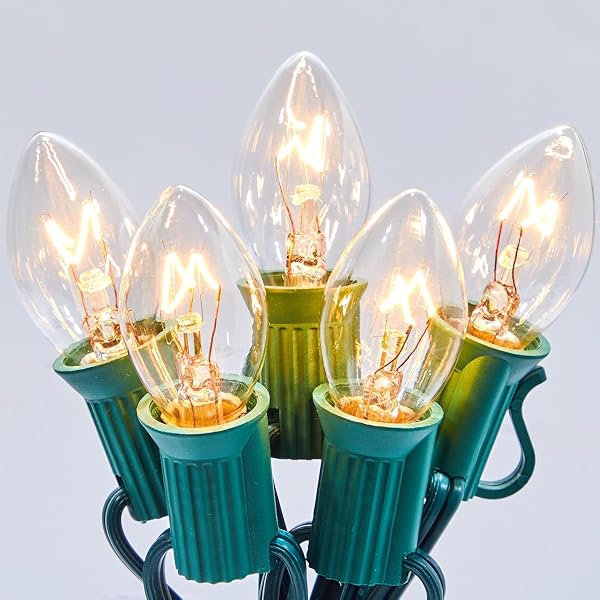 100FT C7 CHRISTMAS STRING LIGHTS OUTDOOR UL LISTED...