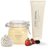 Josie Maran Bod Squad Body Care Set - Includes Argan Sugar Scrub & Body Butter - Nourishes Skin with Gentle Exfoliation and Intense Hydration - Strawberries and Whipped Cream (2 Count)