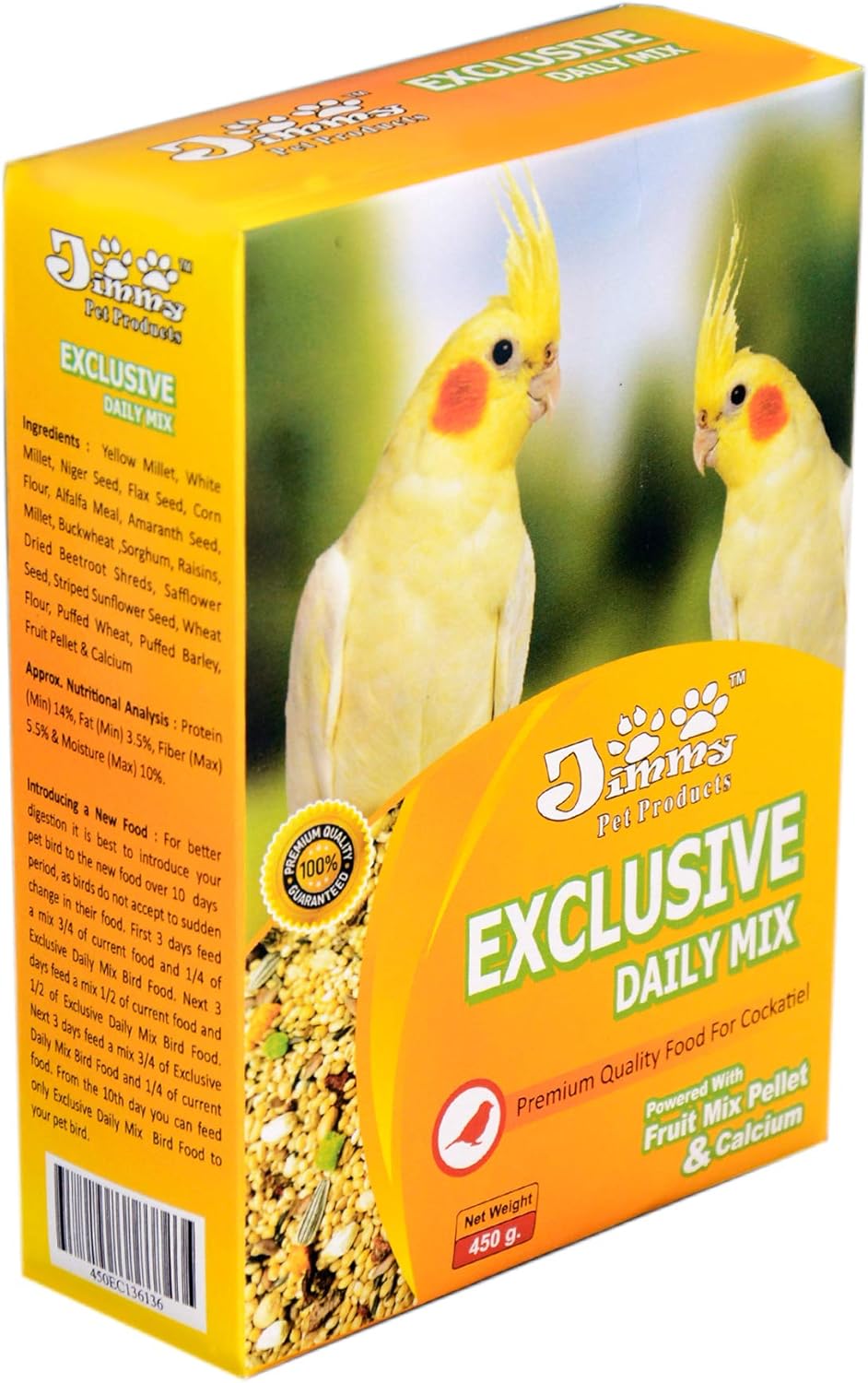 Buy JiMMy Mix Fruit Pellets and Calcium Bird Food for Cockatiel, 400 g