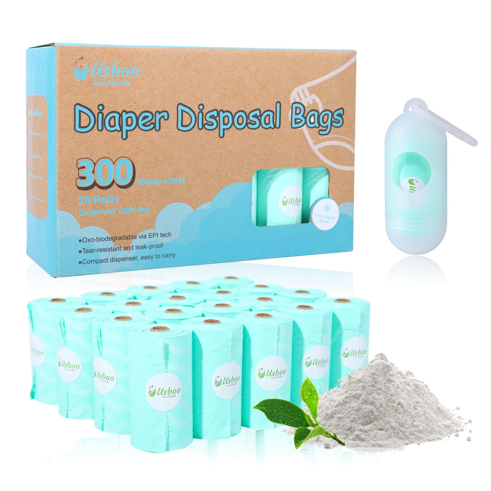 USBOO Diaper Bags Disposable for Baby - 20 Refill