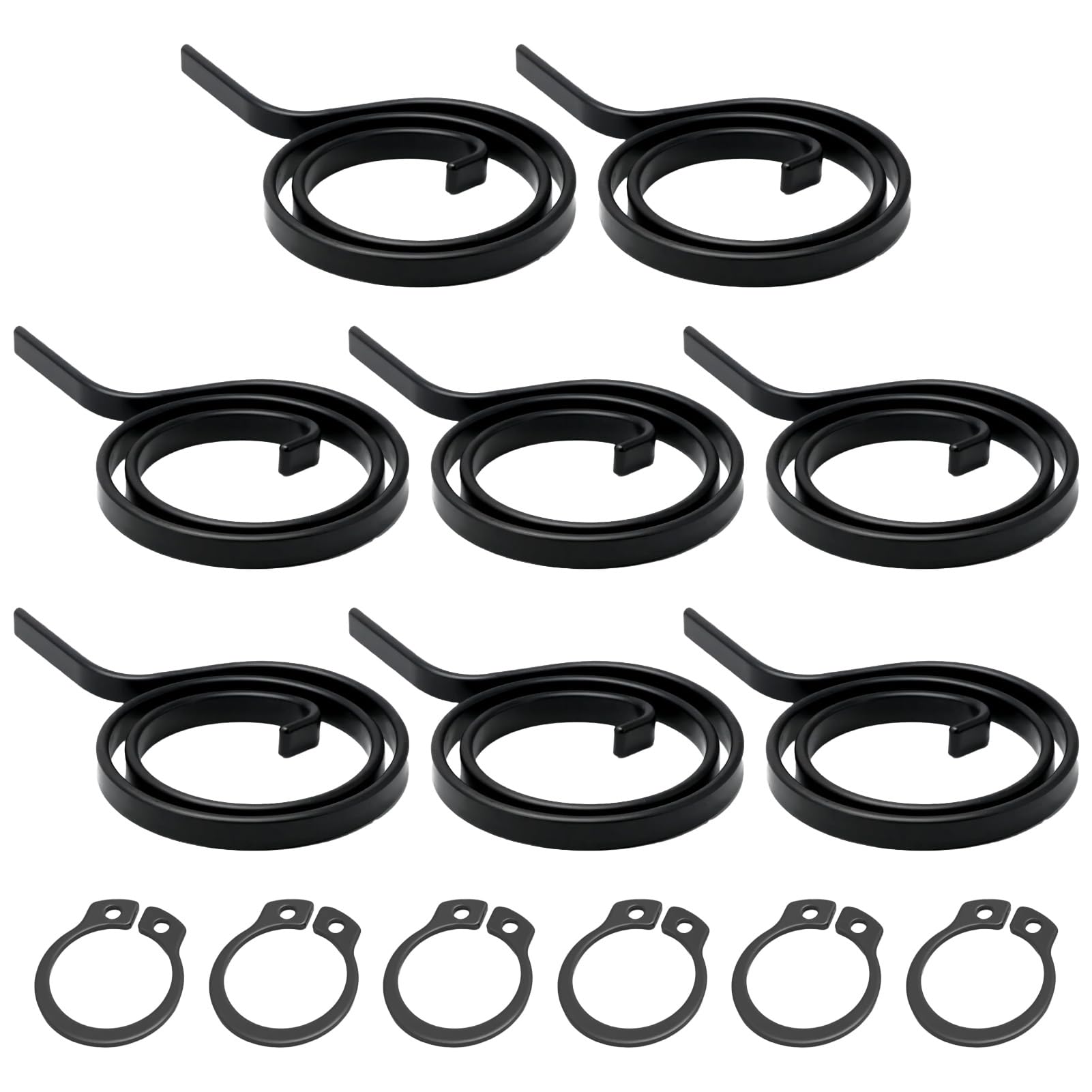 8 Pcs door Handle Spring Repair Set 2.25 Turn Coil 2.5mm Thick Lever on Rosette door Handle Springs Plus 6 Pcs House Ring Clips