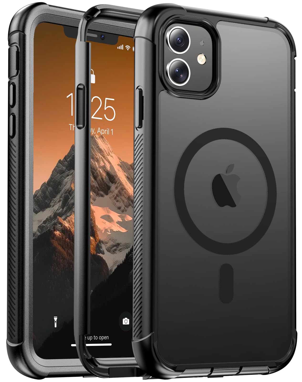 Photo 1 of jaroco Magnetic for iPhone 11 Case, [Compatible with MagSafe][Military Grade Drop Protection][Heavy Duty Protection][Non-Slip][Shockproof] with 2-Layer Durable Bumper Phone Case 6.1''-Black