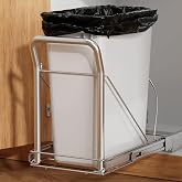 Pull Out Trash Can Under Cabinet w/ Soft-Close, Stainless Handle, Chrome | Heavy Duty Under Sink No Drill Pull Out Kit, Adjustable Tail For 7-13 Gal Can, Fits 13"W x 18"D Cabinets, Bin Not Included