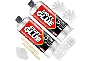 VIVIDYE 5 Minute Epoxy Glue, 3.4oz Fast Curing Epoxy Adhesive for Metal, Plastic, Glass, Wood, Ceramics and More, Clear 2 Part Epoxy Repair Glue, Golf Club Epoxy Resin Kit, Waterproof & Strong Bond