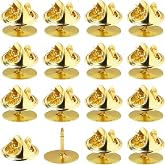 Coufce 50 Pairs Gold Pin Backs Replacement, Butterfly Clutch Pins (10mm) | Butterfly Tie Tacks, Blank Pin Keepers, Craft Making, Jewelry Making