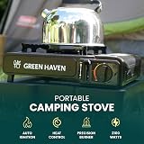 Green Haven Portable Camping Stove with Case and Four Butane Cartridges EN417 view 2