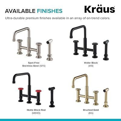 Buy Kraus Kpf 3125mb Urbix Industrial Bridge Kitchen Faucet With Side Sprayer Matte Black Online In Turkey B07vf7xf8v