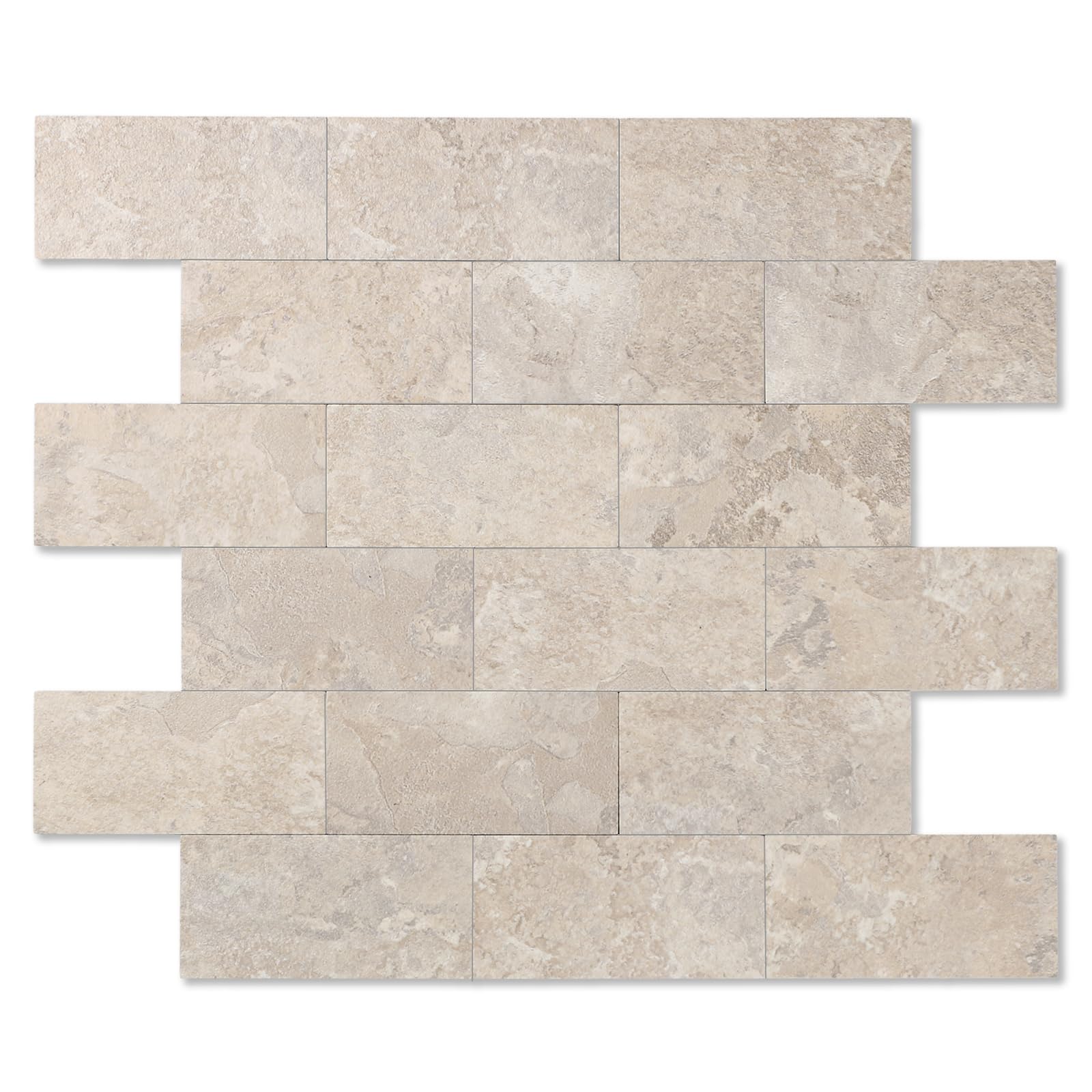 Photo 1 of 10-Pack Peel and Stick Tile Backsplash 12"X12" PVC Wall Tiles, Stick on Backsplash for Kitchen, Bathroom Tile, Fireplace Décor, Laundry Table, Stair Decals in Beige Ecru