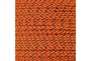 Paracord Planet 550 Cord Type III 7 Strand Paracord 100 Foot Hank - Neon Orange & Black Camo