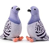 Blueweenly 2 Pcs Pigeon Stuffed Animal, 9.5" Soft Bird Plush Toy, Gray | Soft Pigeon Plush Toy, Bird Stuffed Toys Pigeon Doll Birthday Decor Gift Plush Toy for Girls and Boys, Children's Gift