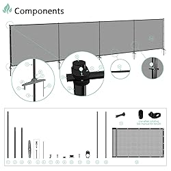 SunnyRoyal 5' x 131' Privacy Fence Screen with Iron