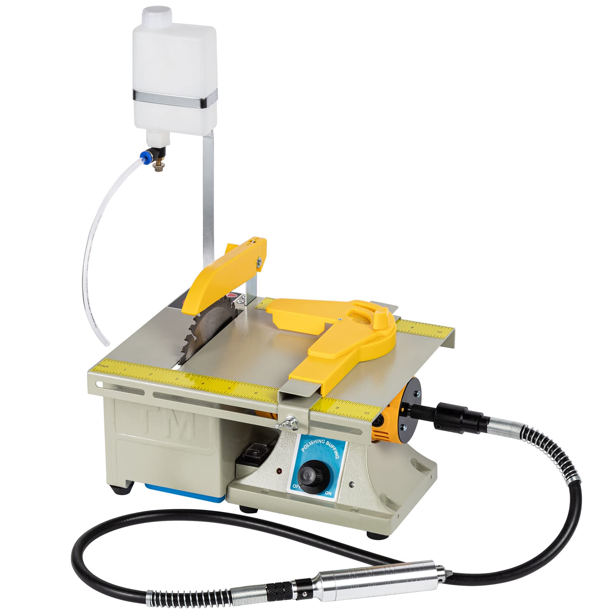 Photo 1 of 110V Jewelry Rock Saw, 0-10000r/min Wet Saw Lapidary with Flexible Shaft for Rock Cutting?Lapidary Equipment for Grinder Polishing Cutting Machine, Left Benchtop