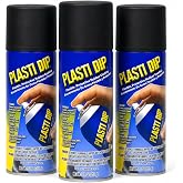 Plasti Dip Spray Coating Black 11 oz 3 Pack, Original Air-Dry Synthetic Rubber Coating, Peelable Flexible Protective Finish for Wheels, Trim, Tools, Equipment, Crafts &amp; Home DIY Projects