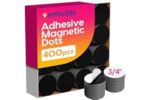 Hygloss 400 Pcs Magnetic Dots with Adhesive Backing – 3/4-Inch Round Sticky Magnet Dots – Small Magnets for Crafts – Thin Flat Circle Magnetic Stickers for Fridge, Classroom, Whiteboard, Pictures