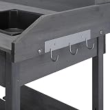 Yaheetech Garden Potting Table Wood Bench with Removable Sink & Shelves view 6