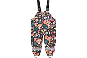 Kids Rain Bibs Pants Cute Graphic Waterproof Windproof Rain Overalls Toddler Boys Girls (Multicolor-I, 10-11 Years)