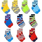Sesame Street Toddler Socks with Grippers, Non Slip Socks for Kids