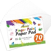 70 Sheets Finger Paint Paper, 11.8" x 15.7" Thick Art Paper | for Kids &amp; Toddlers, Ideal for Finger Painting, Crayons, Watercolor, Markers, Classroom Home Art Projects, Gift for Toddlers