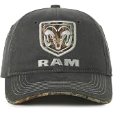 Ram Trucks Logo Cap &ndash; Charcoal with Realtree Edge Camo Accents | One Size Fits Most, Functional Camouflage Cap, Adjustable Snapback