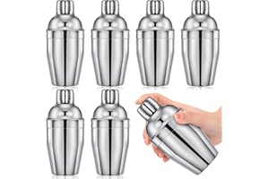 Nitial 6 Pcs Bar Cocktail Shaker Professional Stainless Steel Martini Drink Mixer with Built-in Strainer for Bartending No Le