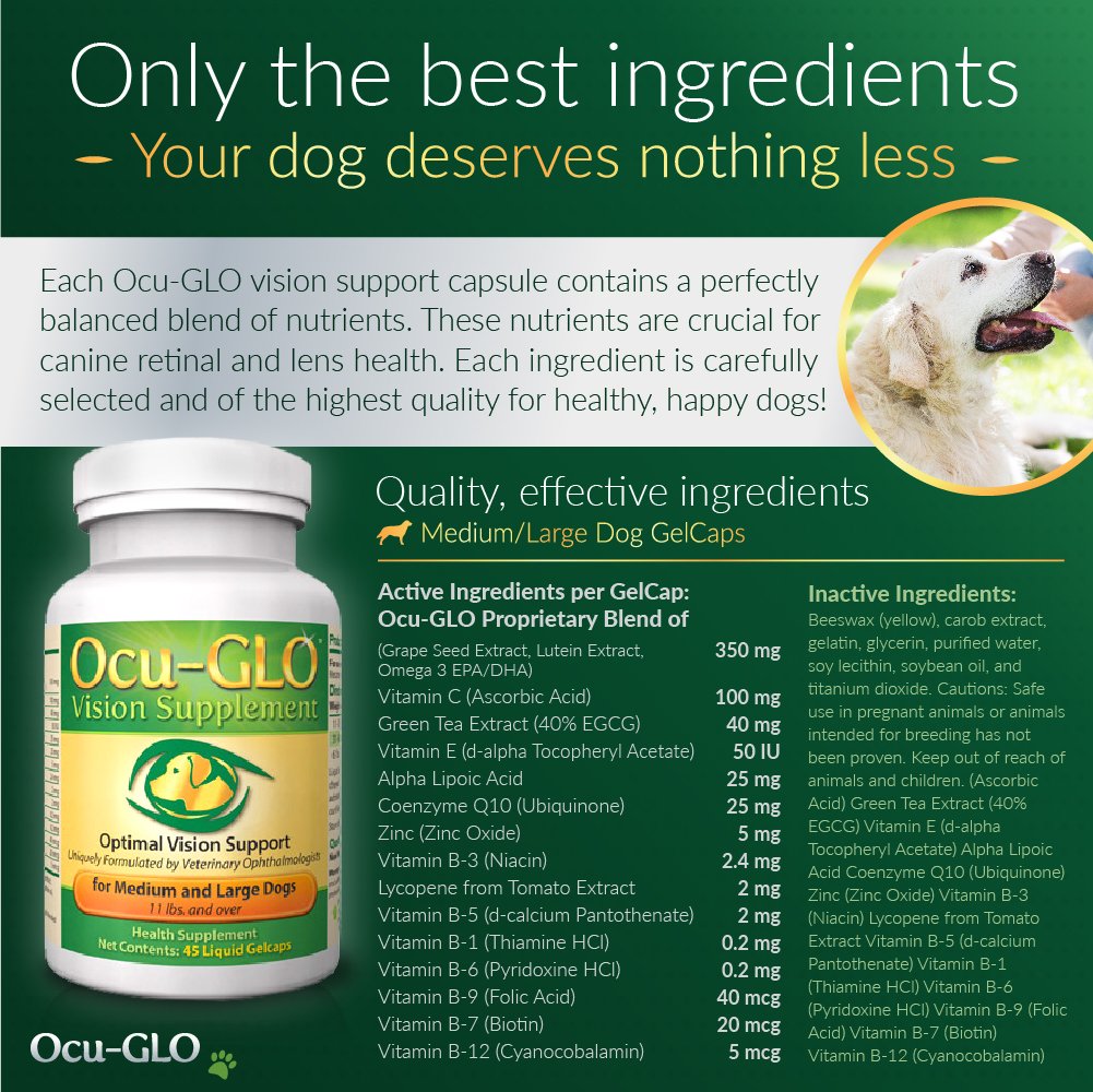 OcuGLO Vision Supplement for Med/Lg Dogs, Animal Necessity Lutein