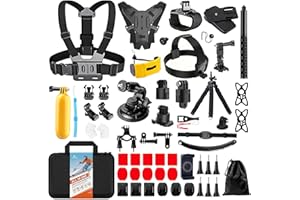 HONGDAK 70in1 Upgrade Action Camera Accessories Kit Compatible with GoPro Hero 13 12 11 10 9 8 7 6 5 4 3 3+ Max 11 mini Insta360 X5 X4 X3 X2 GO3 DJI Osmo Action 4 3 AKASO Sony Sports DV