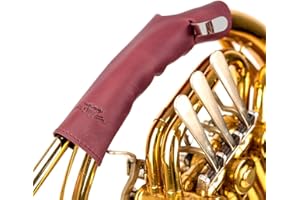 MG LEATHER WORK Leather HORN GUARD French Horn Protection from dirt and oil Care Hand guard Double Horn cover Leather French Horn wrap for secure grip(Marsala)
