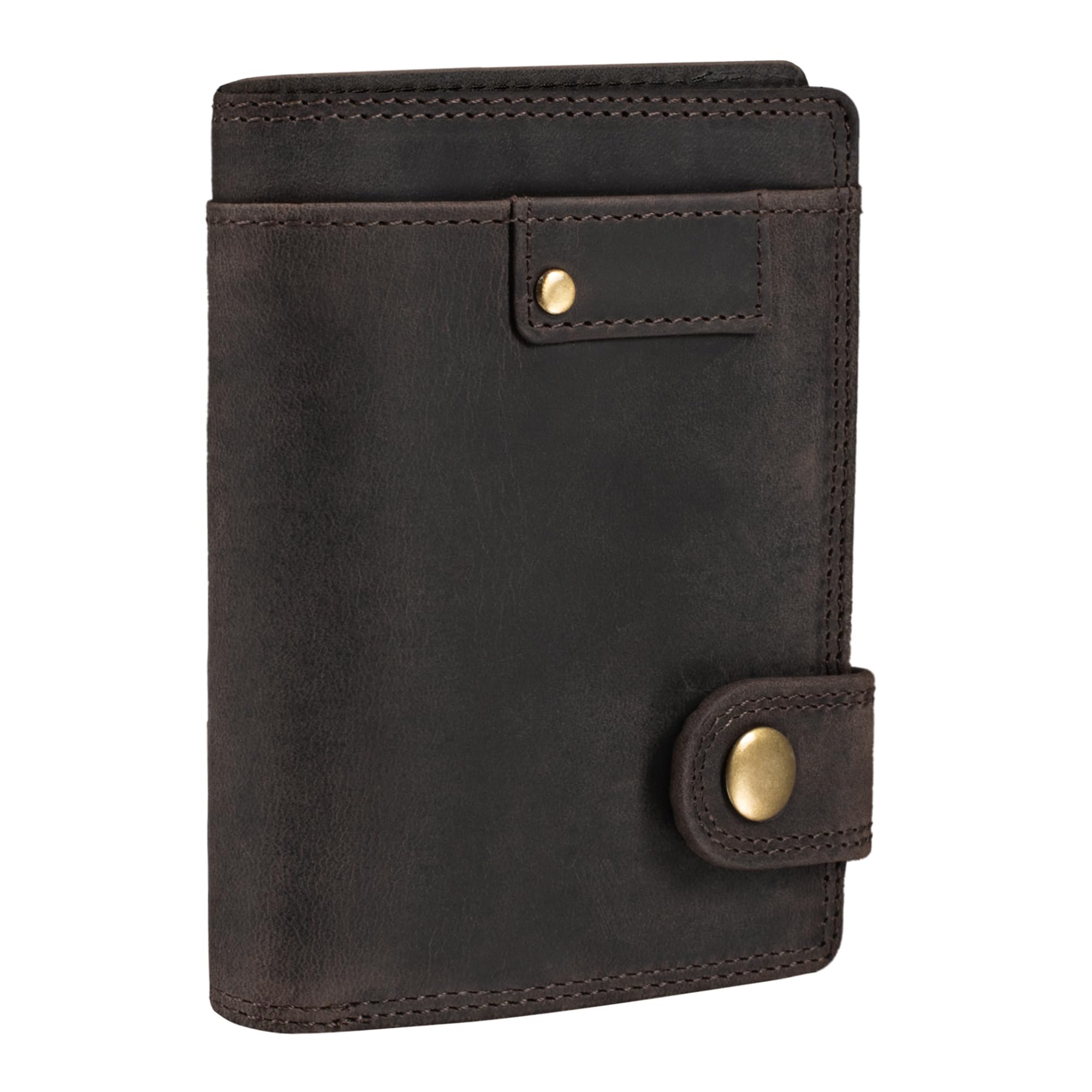 STILORD "Milo" Vintage Leather Wallet Brown for Men / 9 x Credit Card Holder/Vertical/Sophisticated Look Cow Hide Leather Colour:Dark - Brown