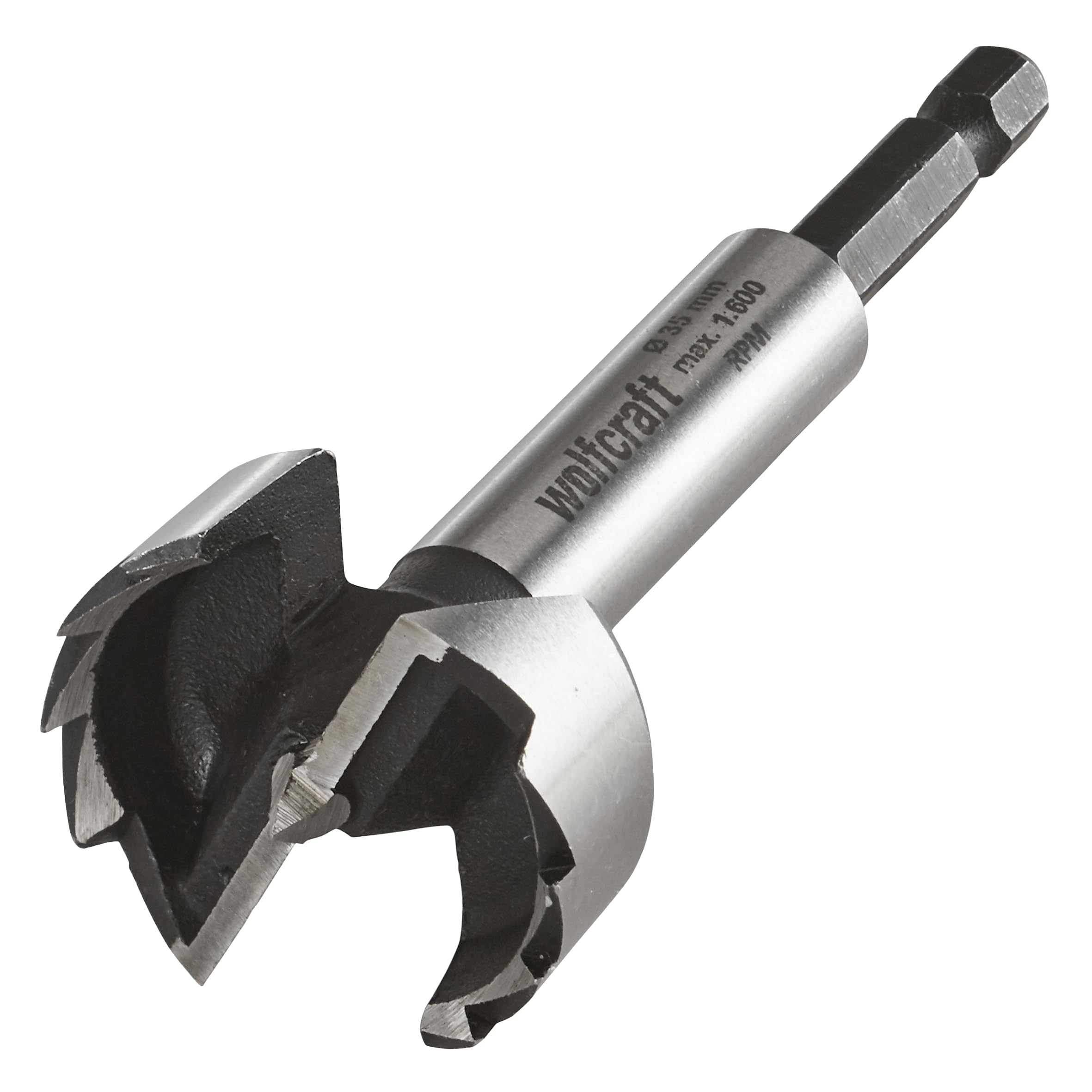 wolfcraft Forstner Drill Bit, Hexagon Shank I 3310000 I for Drilling in Wood, with and Without Depth Limit