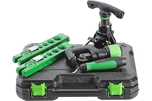 Antstone Flaring Tool Kit HVAC 1/4”-3/4” Copper Pipe Flare Tool 45° Eccentric Single Tubing Flaring Tool with Clutch Limit Piece for Refrigeration Air Conditioner Repair (5-in-1 Set)