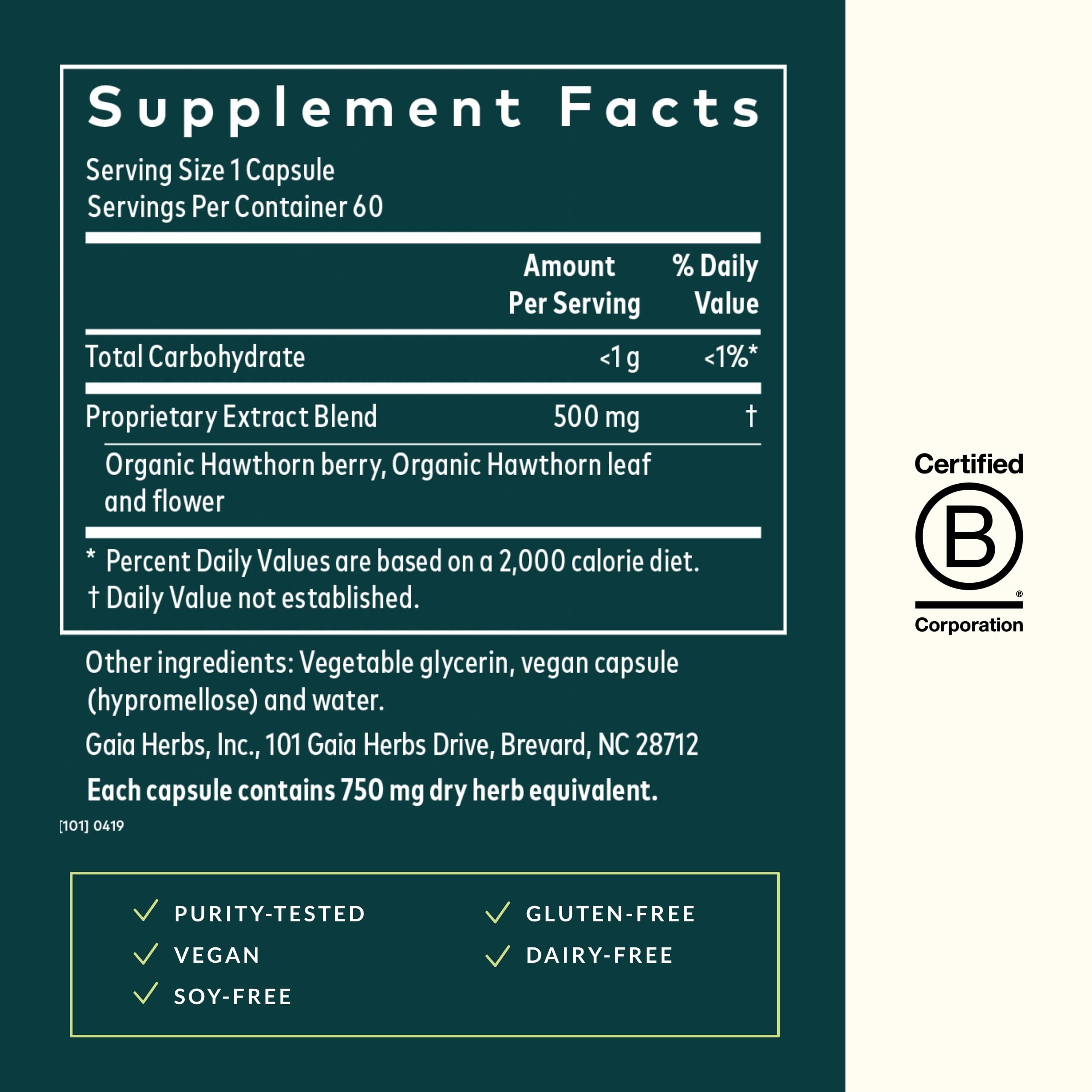 Gaia Herbs Hawthorn Supreme - Hawthorn Berry Supplement to Support Heart Health - for Use at Every Age and Stage to Sustain and Support The Heart - 60 Vegan Liquid Phyto-Capsules (30-Day Supply)