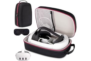 wonlince Hard Carrying Case for Meta Quest 3，Compatible Meta Quest 3 accessory with ELITE headband, touch controller and other accessories，Stylish design for traveling，Black