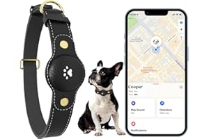 BOMERAHE GPS Tracker for Dogs – Smart Dog Collar & Pet Tracker with Real-Time Location, No Monthly Fee, Unlimited Range (iOS Only) – Fits Small to Large Dogs(Locator Included) (Black)