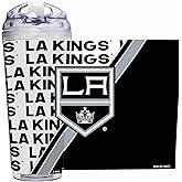 Rico Industries NHL Hockey Los Angeles Kings 24oz Acrylic Tumbler with Hinged Lid, Officially Licensed Double Wall Tumbler with Straw