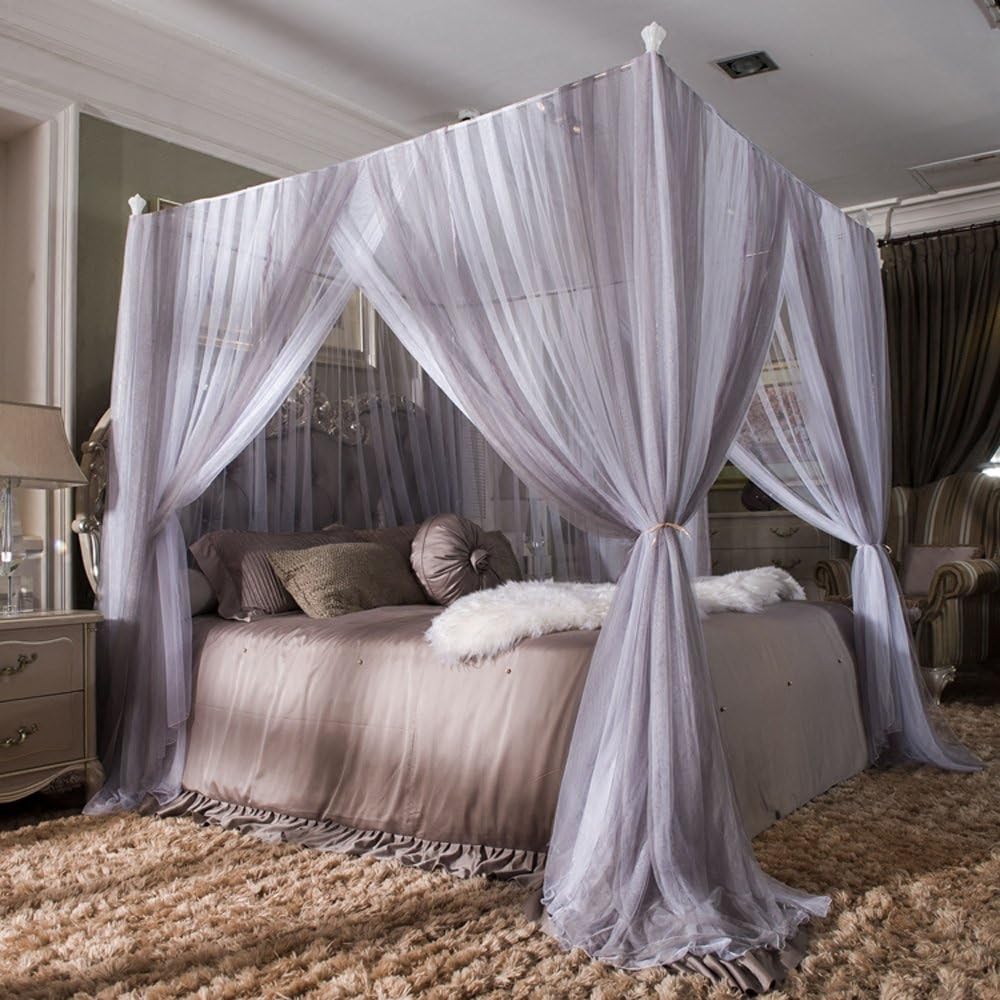 Amazon Com Mengersi Bed Canopy Curtain Net 4 Corners Post Bed