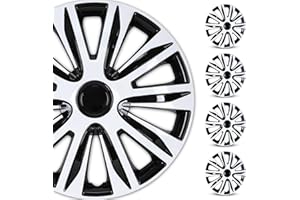 WOLFSTORM 4-Pack 16 Inches Wheel Rim Cover Hubcaps,Redesign Fashion Style Replacement Hubcaps,Car Truck SUV Hub Accessories, Black&White&Lacquer
