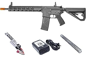 Arcturus Tactical LWT MK-III Carbine 12" Polymer- Electric Full/Semi-Auto/2rd-Burst/3rd-Burst/Binary/Ramping Airsoft AEG Sport SE Starter Pack Black with Battery and Charger
