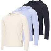 Real Essentials 3 Pack: Boys' Rashguard Long Sleeve Hoodie UV Sun Protection Fishing Swim Shirt for Youth Kids Teens