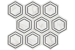 Daltile Perpetuo 8" Glazed Porcelain Hexagon Decorative Accent Wall Tile in Matte Bridal (25 pieces per carton) (9.37 swft per carton)
