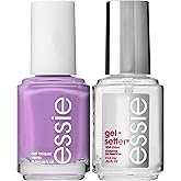 essie Gel Setter Nail Polish Kit, Bright Purple Nail Polish + Top Coat, Play Date, 0.46 oz each