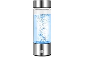 FREEZE2TRIM Aqua Vital Hydrogen Water Bottle 2025 Generator 16 oz/470 ml SPE-PEM Ionized H₂ Hydration Bottle USB-C Rechargeable Glass Flask with Auto Shut-Off Portable Sports & Travel Hydrogenated Water Machine