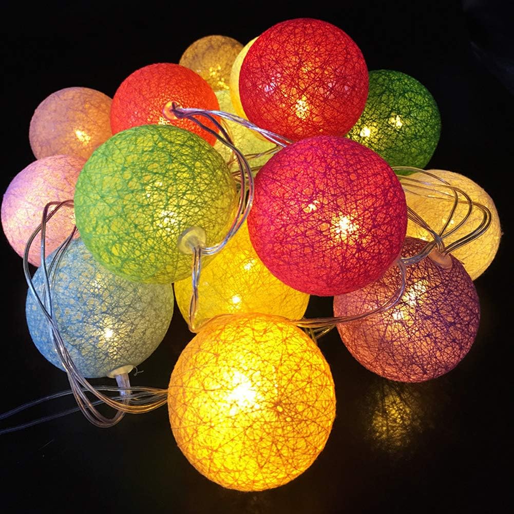 XianghuangTechnology Cotton Ball Lights LED Fairy Lights Battery Powered String Lights for Wedding Garden Decoration (30 Lights,480cm) - Image 3