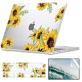 AOKILOM Compatible with MacBook Air 13.6 inch Case 2022-2025 A3240 M4 A3113 M3 A2681 M2 Chip, Sunflower Plastic Hard Case with Keyboard Cover & Screen Protector Compatible for MacBook Air 13"
