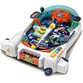OLEOCA Space Pinball Machine &mdash; Tabletop Arcade Game with Obstacles, Pull-Rod Launcher, Flippers, UFO Targets &amp; Astronaut Theme, 1-2 Player Mini Pinball for Kids
