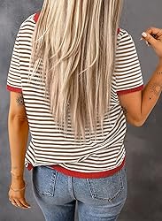 Dokotoo Striped Tops for Women Trendy Summer