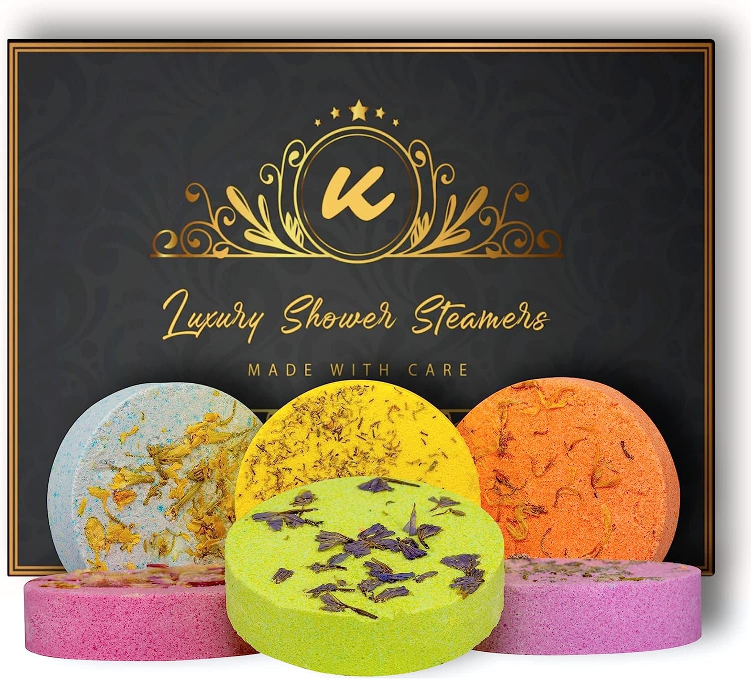 Katty Loy - Luxury Shower Steamers Set - Gift for Men - Women Birthday Present - Home SPA Essentials Moisturizing Skin Aromatherapy Lavender Mint Lemon Grapefruit - Christmas Stocking Filler