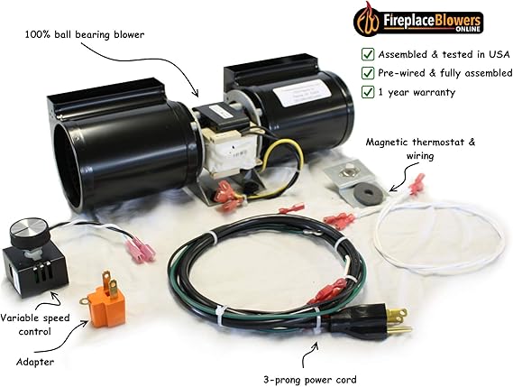 Amazon Com Fireplaceblowersonline Gfk 160 Fireplace Blower Kit